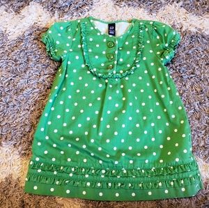 Baby Gap 18-24M green polka dot dress